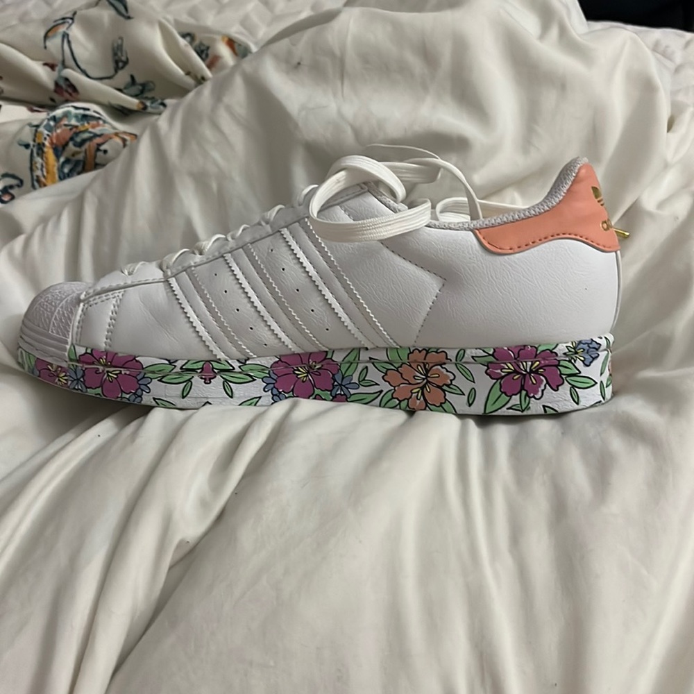 Adidas Superstars. Size 9 1/2. Barely worn, maybe some wear marks.